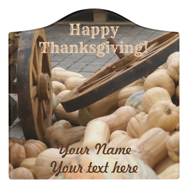 Pumpkin harvest door sign (Large Crest Front)