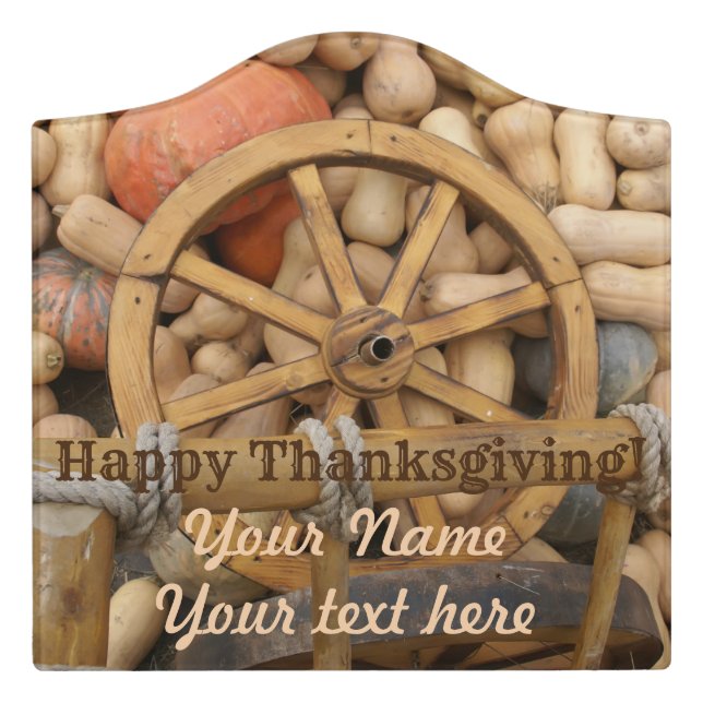 Pumpkin harvest door sign (Large Crest Front)