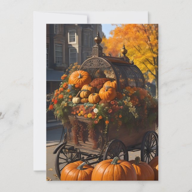 Pumpkin Harvest Elegance - 5"x7" Flat Holiday Card (Front)