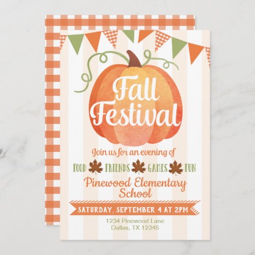 Pumpkin Harvest Fall Festival Invitation