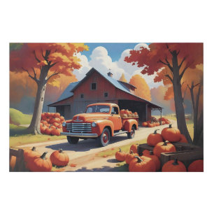 Pumpkin Harvest Faux Canvas Print