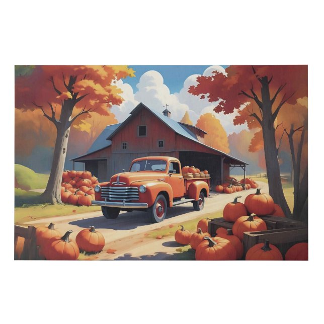 Pumpkin Harvest Faux Canvas Print (Front)