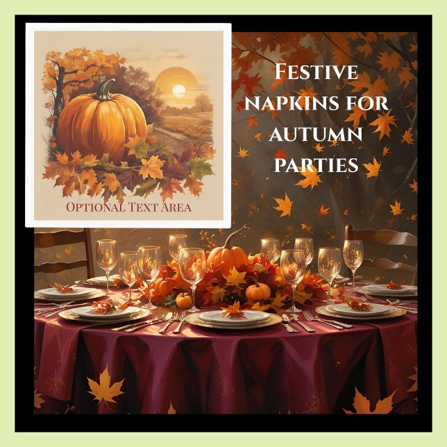 Pumpkin Harvest Festive Fall Autumn Paper Napkins (Creator Uploaded)