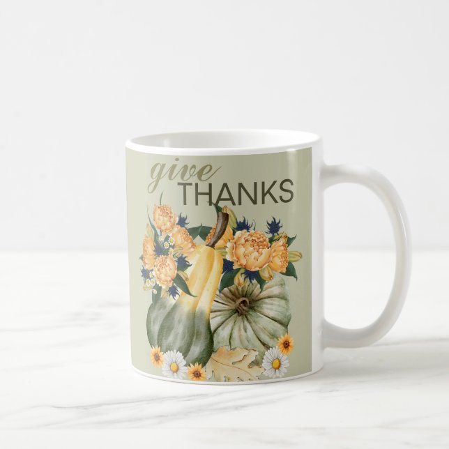 Pumpkin Harvest Floral Fusion  Coffee Mug (Right)