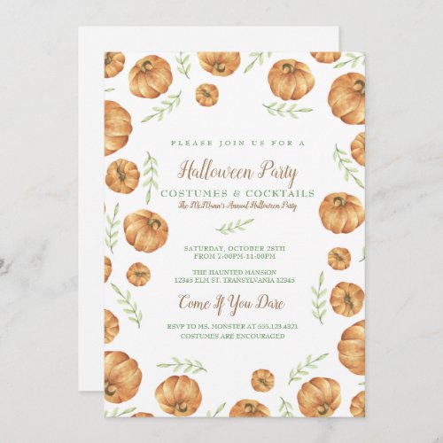 Pumpkin Harvest Invitation