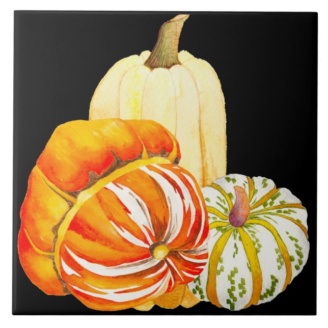 Pumpkin Harvest on a Ceramic Tile (1B) (Front)