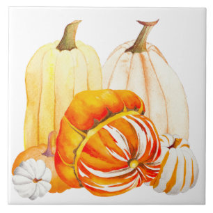 Pumpkin Harvest on a Ceramic Tile (O)