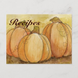 Pumpkin Harvest Recipe Card postcard