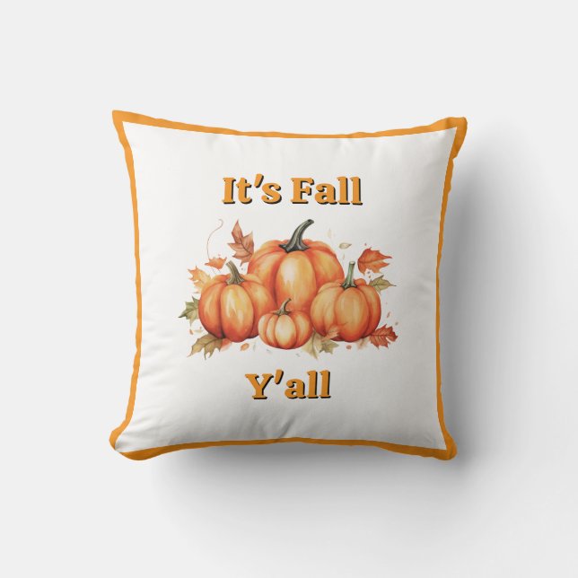Pumpkin Harvest - Rustic Fall Decor Throw Pillow (Front)