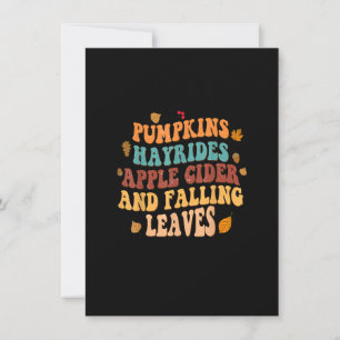 Pumpkin Hayrides Apple Cider And Falling Leaves Th Invitation