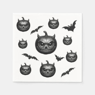 Pumpkin head and bats napkins