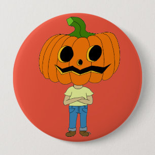pumpkin head chibi boy button