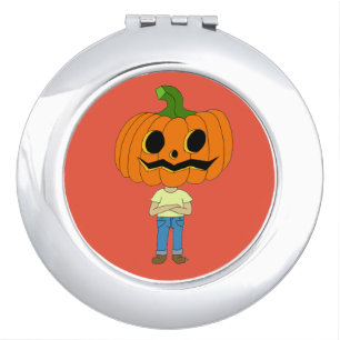 pumpkin head chibi boy compact mirror
