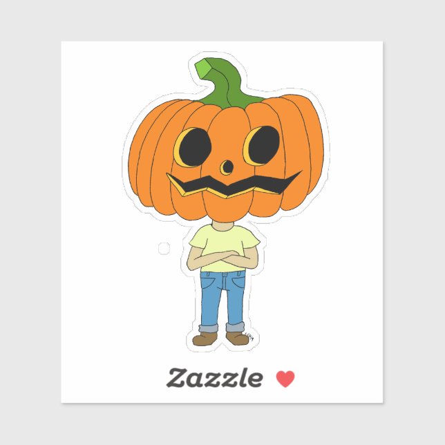 pumpkin head chibi boy     sticker (Sheet)