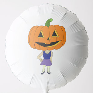 pumpkin head chibi girl  balloon
