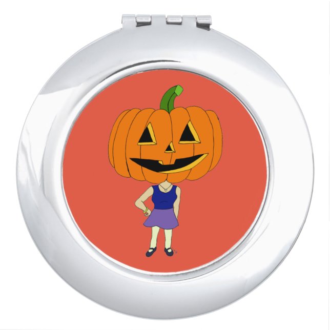 pumpkin head chibi girl      compact mirror (Front)