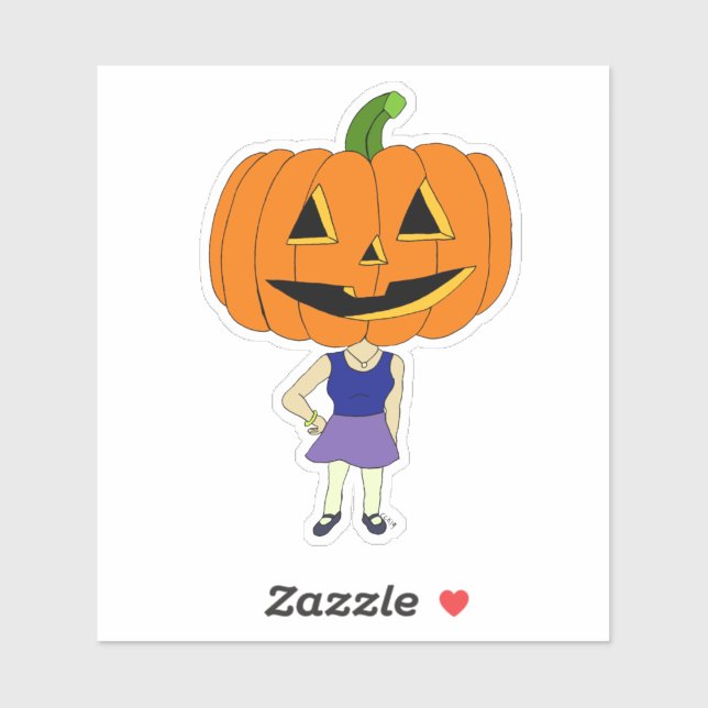 pumpkin head chibi girl    sticker (Sheet)