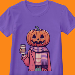 Pumpkin Head Coffee Fall Season Shirt
