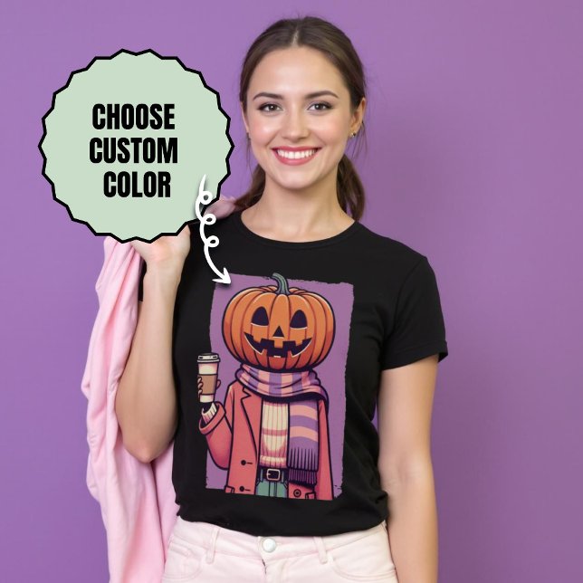 Pumpkin Head Coffee Pastel Goth Halloween T-Shirt (Pumpkin Head Coffee Pastel Goth T-Shirt.)
