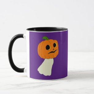 Pumpkin head ghost mug