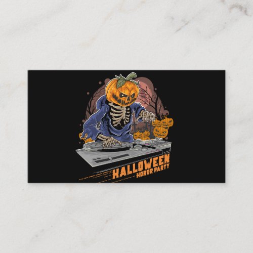 pumpkin head halloween dj in music party enclosure card