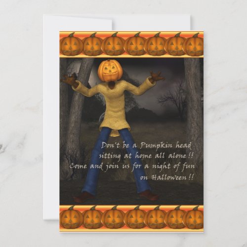 Pumpkin Head Halloween Invitation