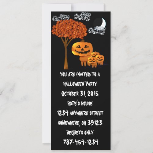 Pumpkin Head Halloween Party Invitations