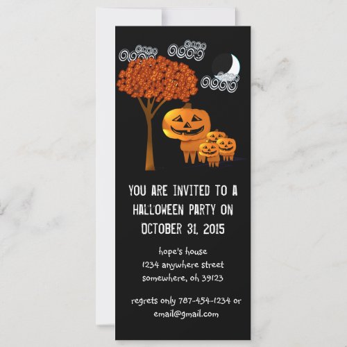 Pumpkin Head Halloween Party Invitations