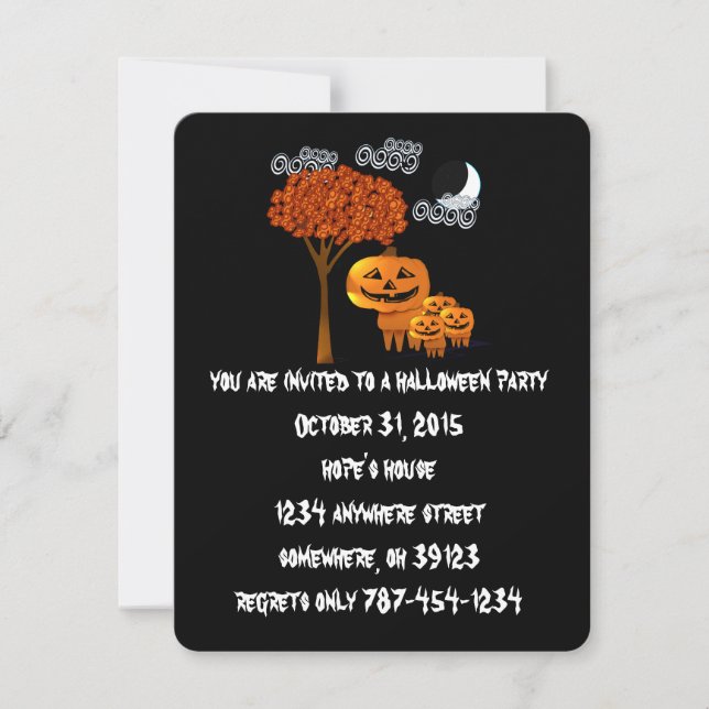 Pumpkin Head Halloween Party Invitations (Front)