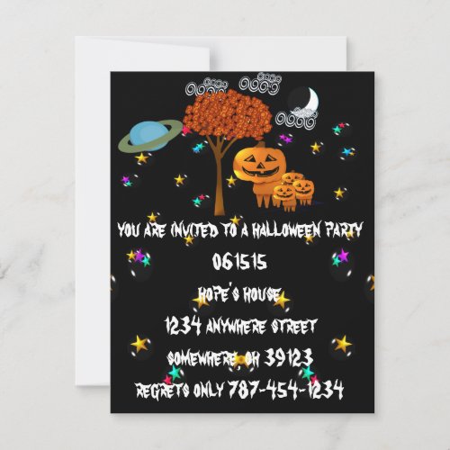 Pumpkin Head Halloween Party Invitations