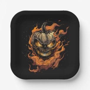 Pumpkin Head Paper Plates
