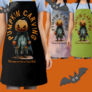 Pumpkin Head Scarecrow Spooky Carving Party Or C6 Apron