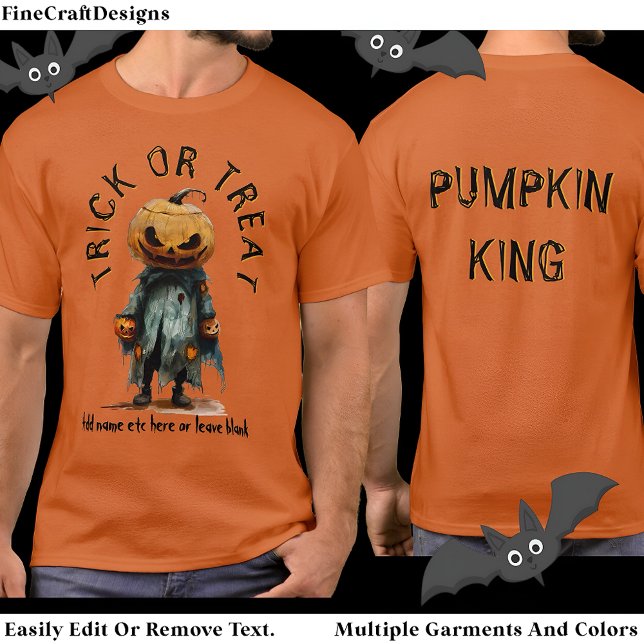 Pumpkin Head Scarecrow Spooky Halloween Bl C6 T-Shirt (Creator Uploaded)
