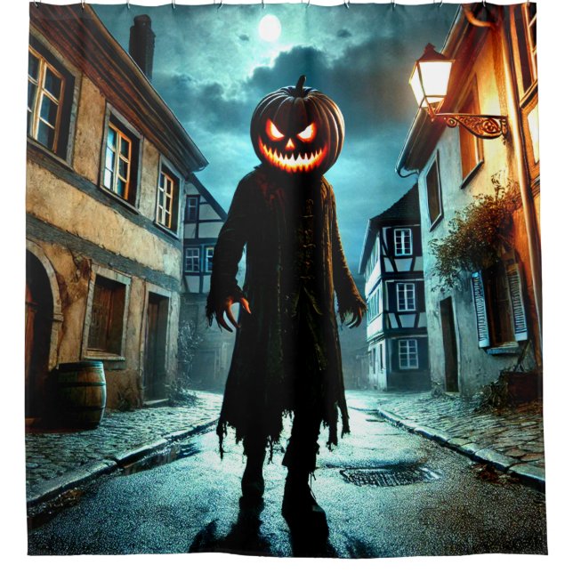 Pumpkin Head Shower Curtain (Front)