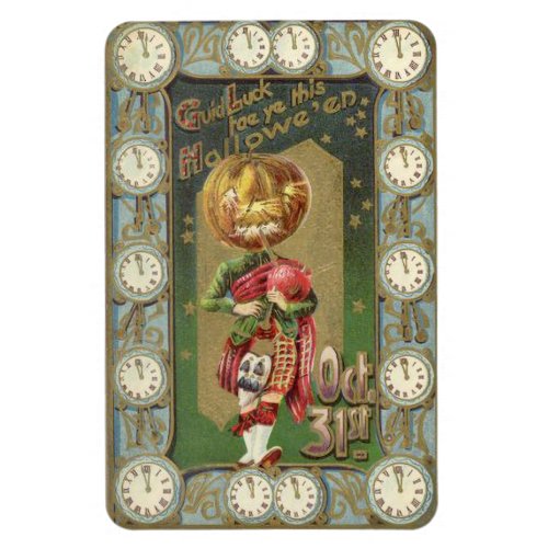 Pumpkin Head with Kilt Vintage Magnet