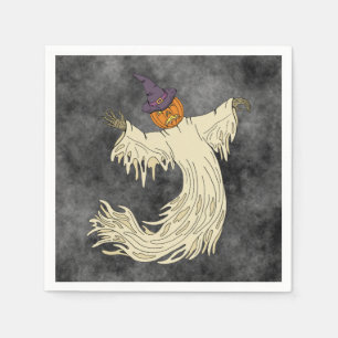 Pumpkin-Headed Ghost Halloween Art Napkins