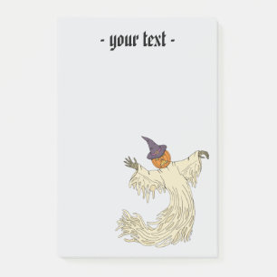 Pumpkin-Headed Ghost Halloween Art Post-it Notes