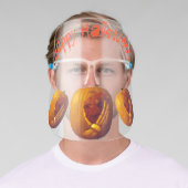 Pumpkin, Heart in Skeleton Hand Face Shield (Insitu)