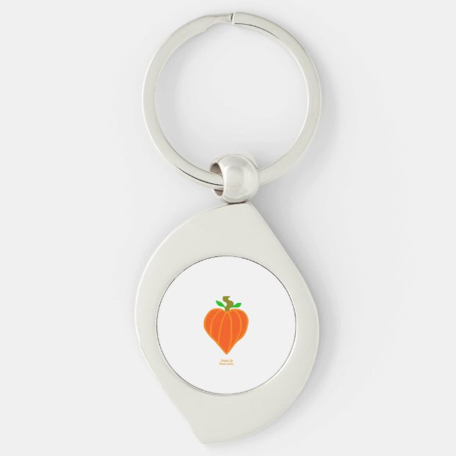 Pumpkin Heart Swirl Keychain (Front)