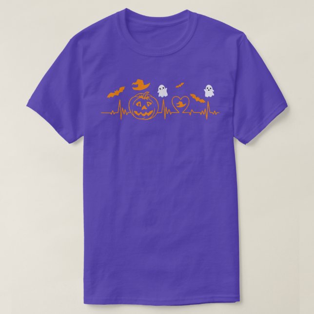 Pumpkin Heartbeat Halloween  T-Shirt (Design Front)