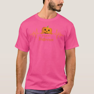 Pumpkin Heartbeat Happy Halloween Doctor Or Nurs T-Shirt