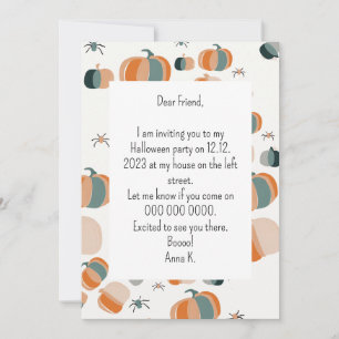 Pumpkin Helloween invitation