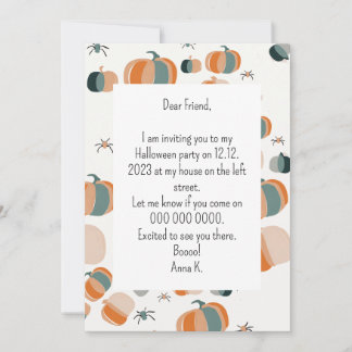 Pumpkin Helloween invitation