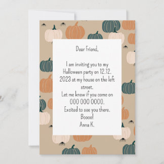 Pumpkin Helloween invitation