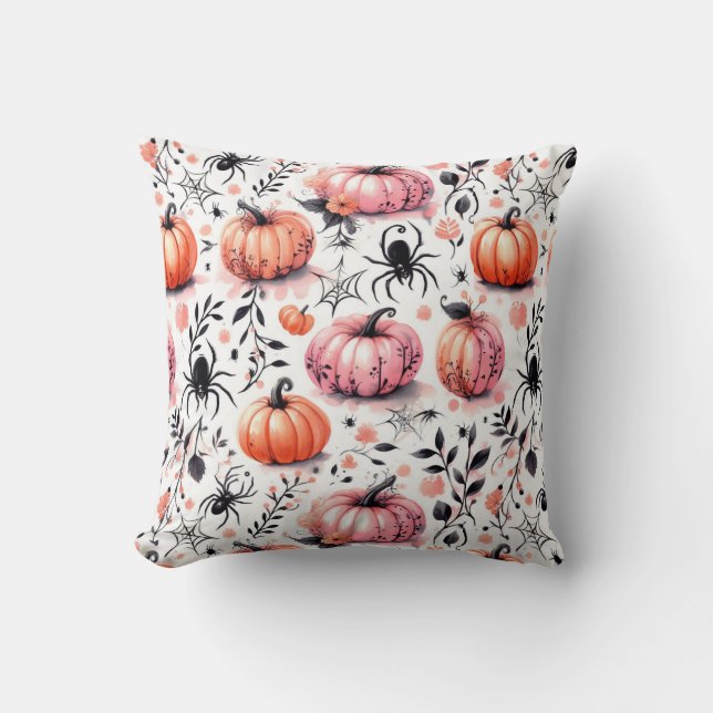 Pumpkin Helloween invitation Throw Pillow (Front)