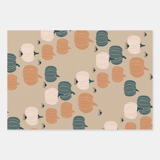 Pumpkin Helloween  Wrapping Paper Sheets (Front)
