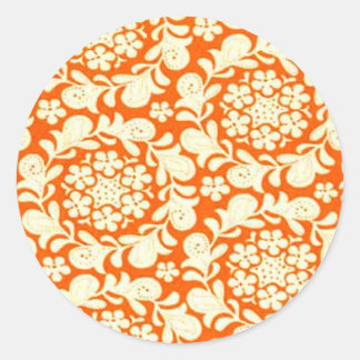 Pumpkin Henna Orange Classic Round Sticker