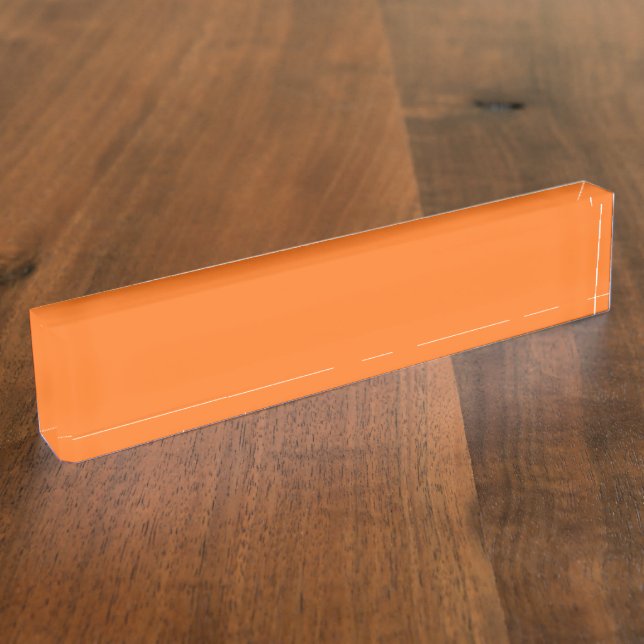 Pumpkin hex code FF7518 Desk Name Plate (Side)