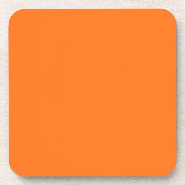 Pumpkin hex code FF7518 Drink Coaster (Front)