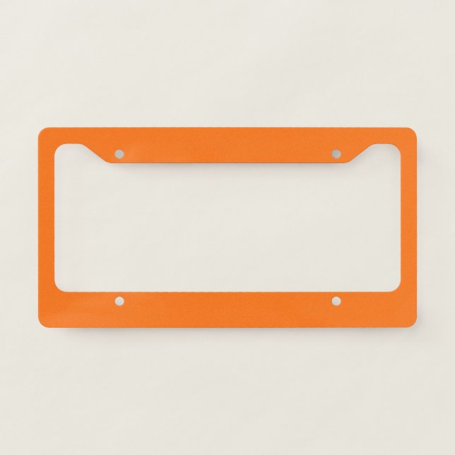 Pumpkin hex code FF7518  License Plate Frame (Front)